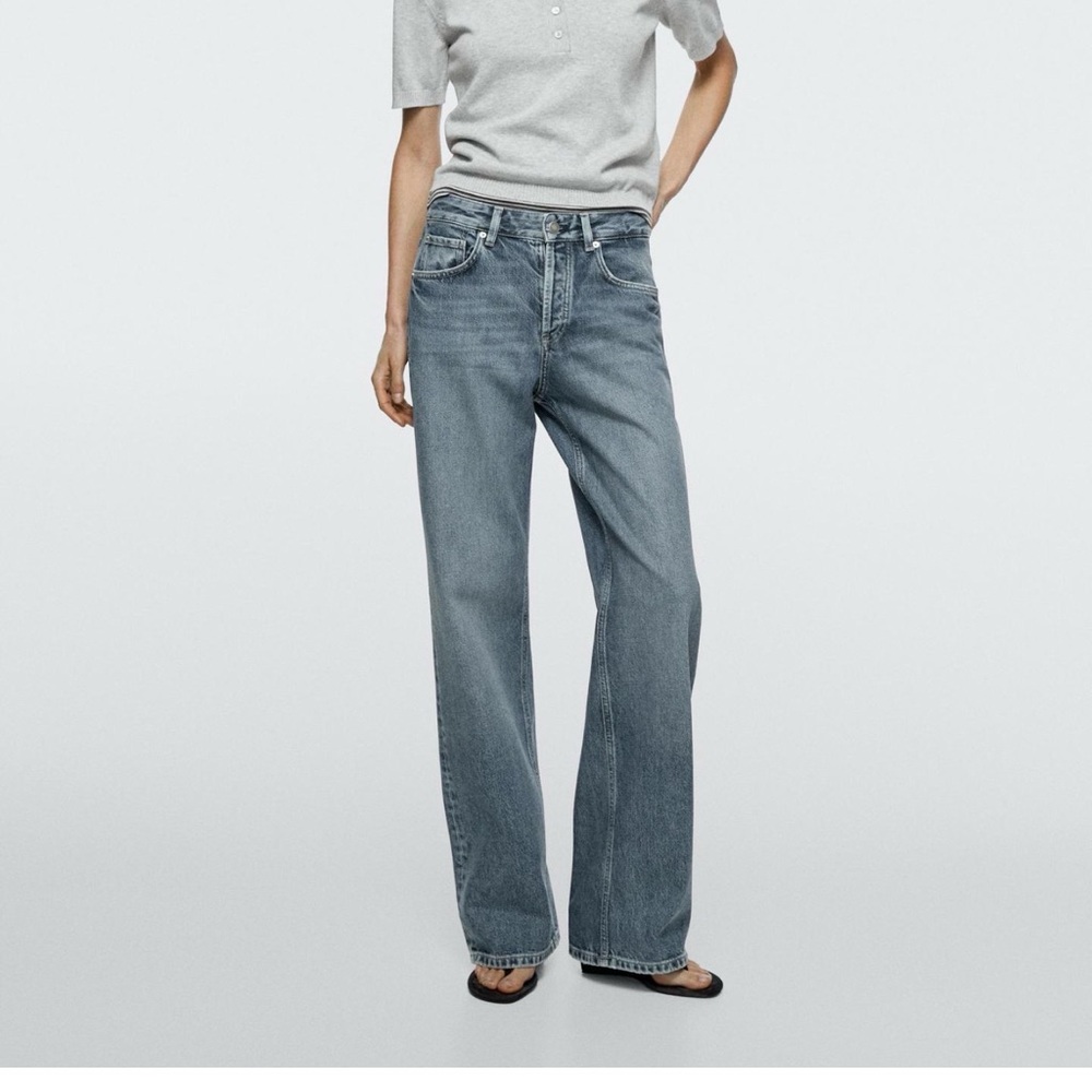 Massimo Dutti Light Blue Straight Leg Jeans
